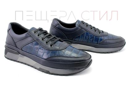 Pantofi casual bărbați cu șireturi în albastru - Model Gerard
