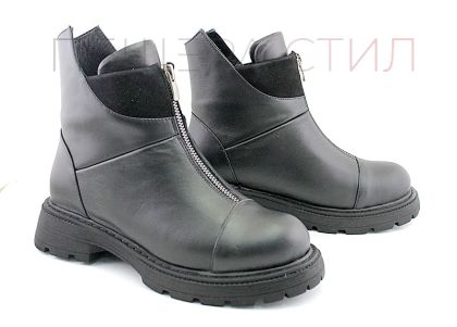 Ghete de damă din piele naturală negru - model Manola