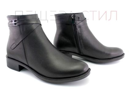 Ghete joase de dama cu fermoar lateral de culoare neagra - Model Flora