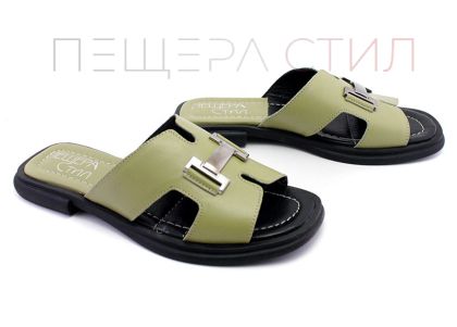 Papuci casual dama de culoare verde - Model Cassiopeia