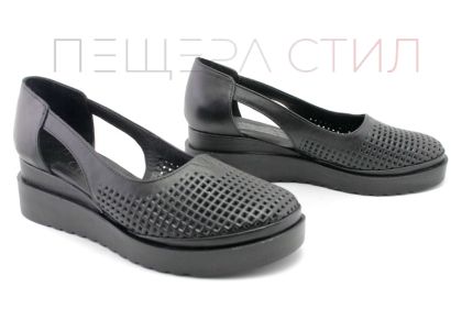 Pantofi de dama deschisi din piele naturala de culoare neagra, model Elitsa.