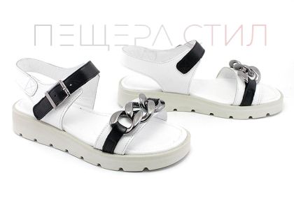 Sandale casual dama in alb si negru - Model Sunny.