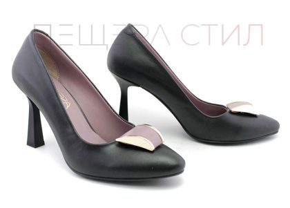 Pantofi formali dama in negru si mov, model Alexandra
