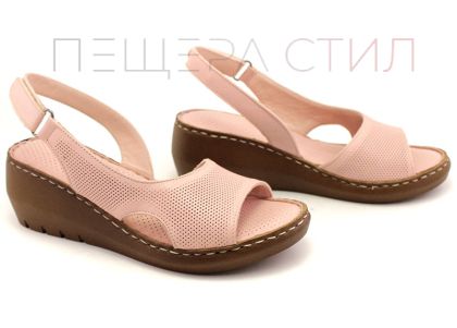 Sandale de dama din piele naturala de culoare roz - Model Rusalka.