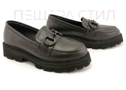 Pantofi casual dama din piele naturala de culoare neagra - Model Denitsa.