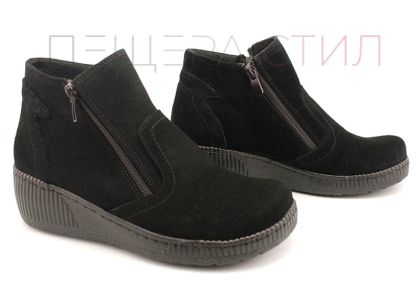 Cizme de dama din piele intoarsa naturala neagra - Model Olivia.