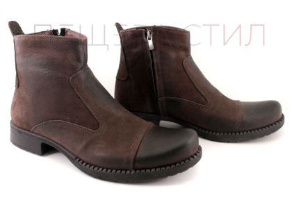 Cizme barbati din nubuc natural maro, model Lennard