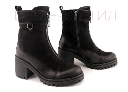 Cizme casual de damă din nubuc natural în negru - Model Lola