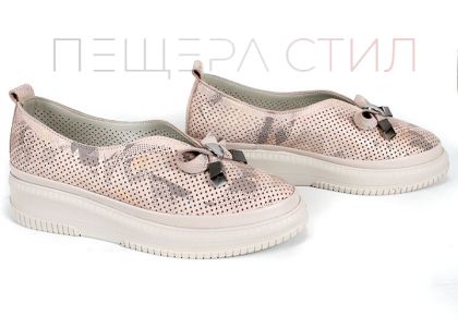 Pantofi casual dama din piele naturala cu imprimeu floral - model Luna