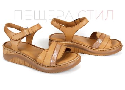 Sandale damă piele naturală culoare maro deschis Sole Chiaro
