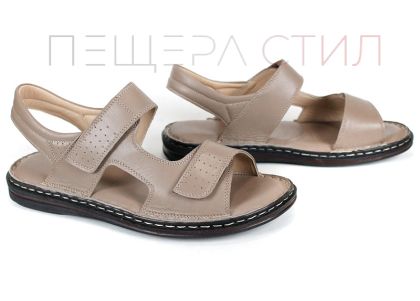 Sandale barbatesti din piele naturala de culoare neagra - model Vladi