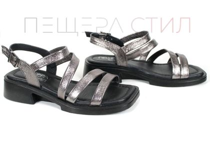 sandale damă Luce di Platino piele naturală platină