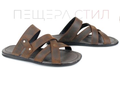 Papuci bărbătești Rustic Trail piele naturală crazy maro