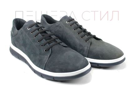 Pantofi barbatesti din piele naturala si piele intoarsa de culoare albastru inchis - model Dynamic Flair