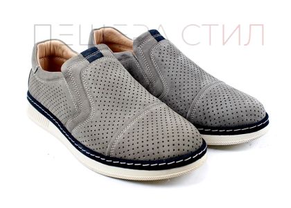 Mocasini barbati din nubuc natural in maro - Model Donato
