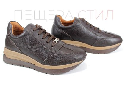 Pantofi sport damă Eleta din piele naturală floater maro