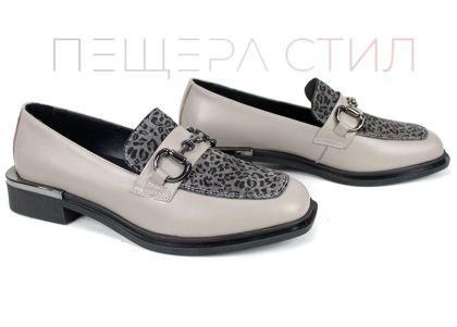 Pantofi damă Felina din piele vizon și print leopard, model premium