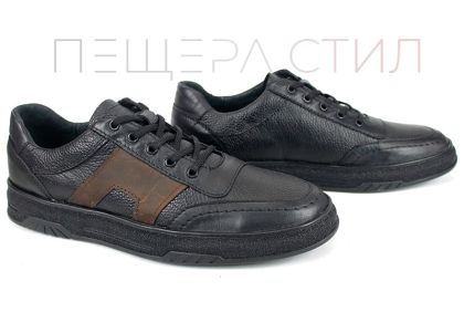 pantofi casual bărbați din piele naturală cu detaliu maro