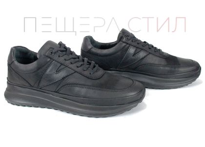 Pantofi casual bărbați Delato din piele naturală nubuc și piele neagră, cu căptușeală și branț din piele naturală.
