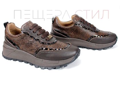 Pantofi sport damă Linea Noble – piele naturală, nuanțe maro
