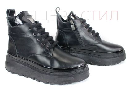 Ghete sport damă Night Nova din piele naturală – negre