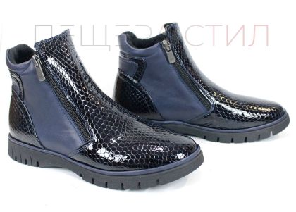 Cizme casual dama din piele de sarpe neagra - Model Ashley