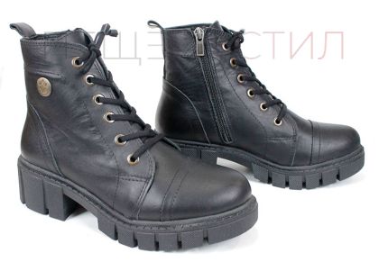 Cizme joase de dama din piele naturala de culoare verde inchis - Model Julie