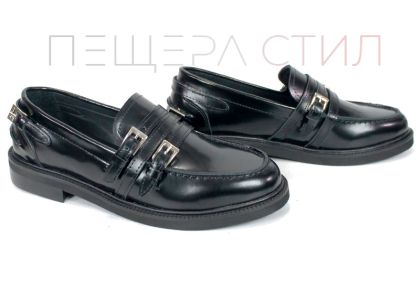 Pantofi damă eleganți Veora – lac natural texturat negru, interior piele