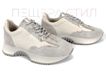 Pantofi sport dama Nova Stella din piele naturală – negru și platină