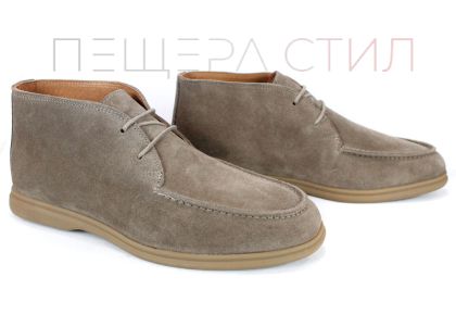 Clark barbati din piele intoarsa naturala de culoare albastru inchis - model clasic.