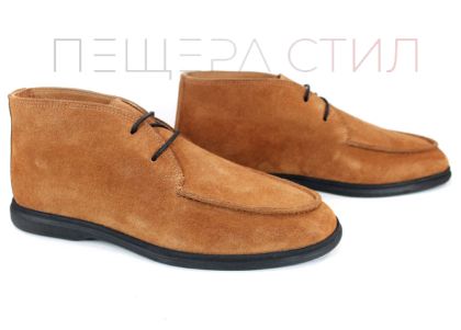 Clark barbati din piele intoarsa naturala de culoare albastru inchis - model clasic.