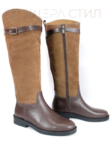 Cizme de dama din piele naturala de culoare neagra - model 125587