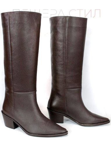 Cizme de dama din piele naturala de culoare neagra - model 125587