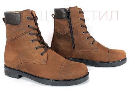 Cizme barbati din piele maro - model 334113