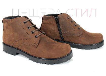 Cizme de dama din piele naturala "nebuna" de culoare maro - model Vert Élégant