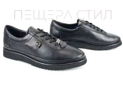 Pantofi damă Linea Nova mărimi mari din piele naturală, negri