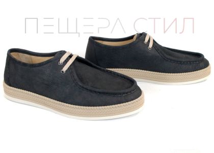 Mocasini bărbați City Mark din nabuc natural negru