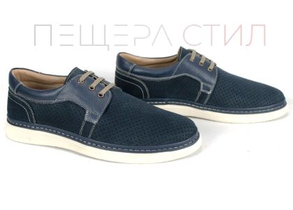 Pantofi bărbătești Forma Lite din nubuc și piele albastru închis