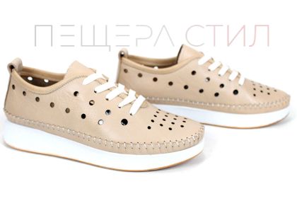 Pantofi de vară Elia Move din piele naturală bej pentru femei