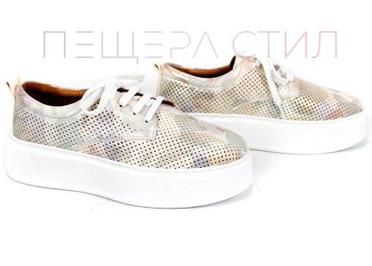 pantofi damă Aira Calm piele naturală camuflaj bej