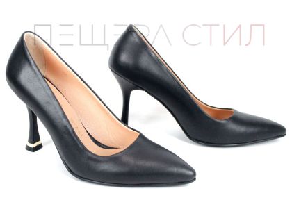 Pantofi eleganți Metro Bloom din piele naturală neagră cu toc stiletto