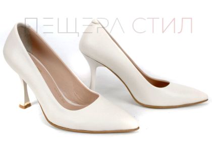 pantofi dama stiletto Metro Bloom piele naturala crem