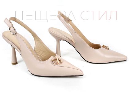 sandale dama elegante Sienna Flow piele naturala nude