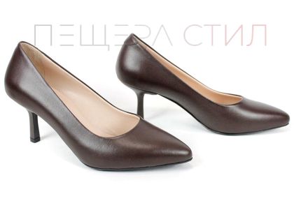 Pantofi stiletto damă Orlena Vivo din piele naturală maro închis