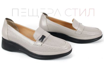 pantofi dama vizon piele naturala perforata loafer Eloria Form