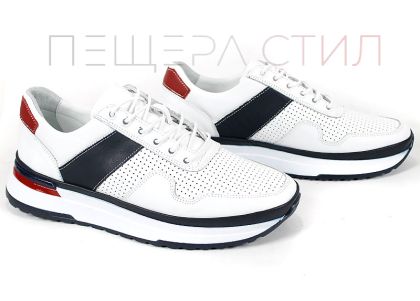 pantofi barbati albi piele naturala Porto Vento