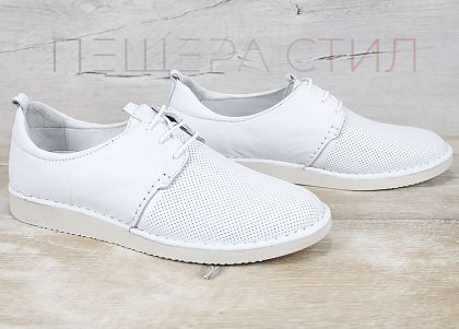 Vento Forma – pantofi de vara barbati din piele naturala alba perforata