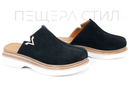 saboti dama velur negru comozi Velvet Step