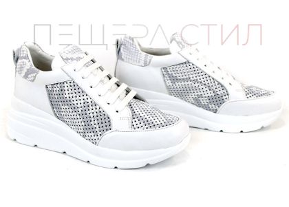 pantofi dama Modern Allure alb gri perforati