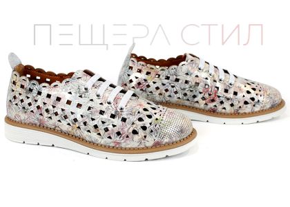 Pantofi de vara moi de dama din piele naturala de culoare gri deschis - Model Agora.